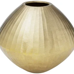 Vasen-KARE Design Deko Vase Sacramento Carving Champagner Gold 30Cm