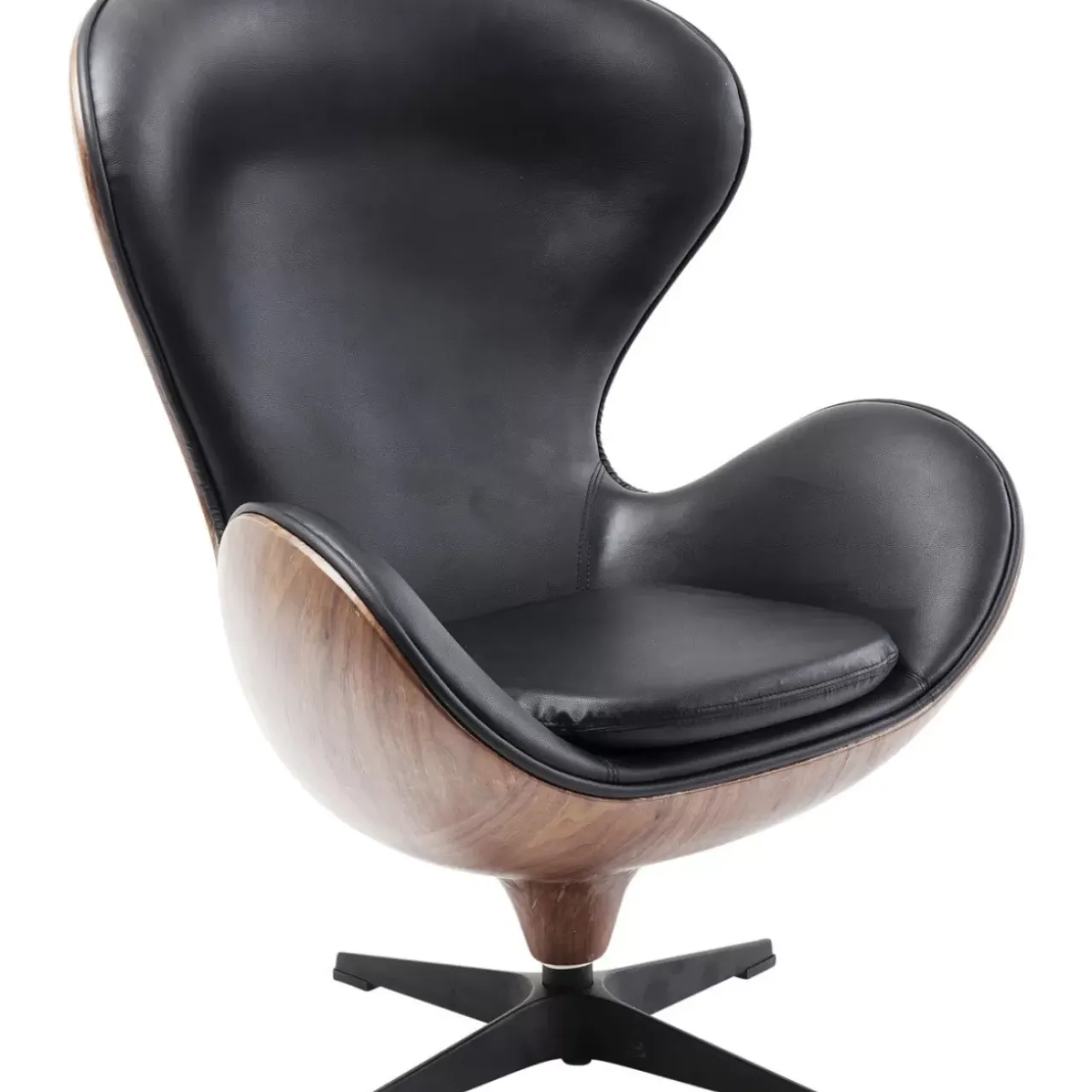 Sessel-KARE Design Drehsessel Lounge Black Walnut