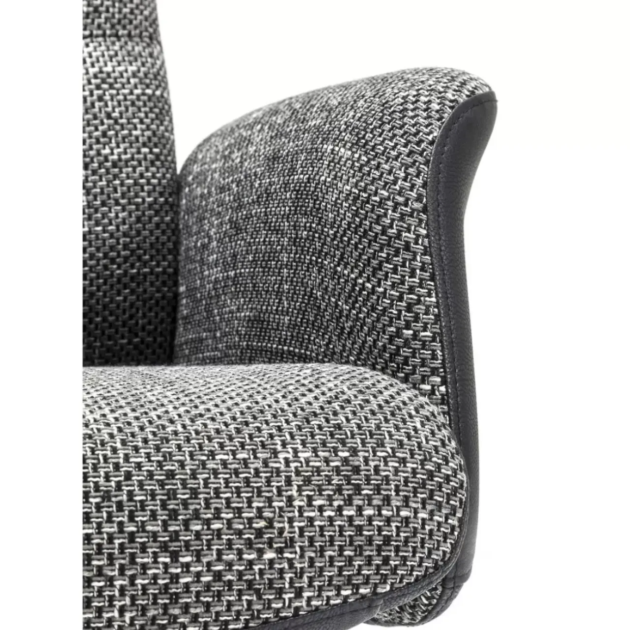 Sessel-KARE Design Drehsessel Mit Hocker Ohio Salt And Pepper