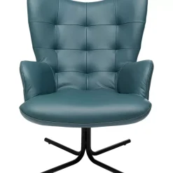 Sessel-KARE Design Drehsessel Oscar Leder Blau