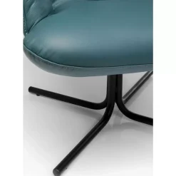 Sessel-KARE Design Drehsessel Oscar Leder Blau
