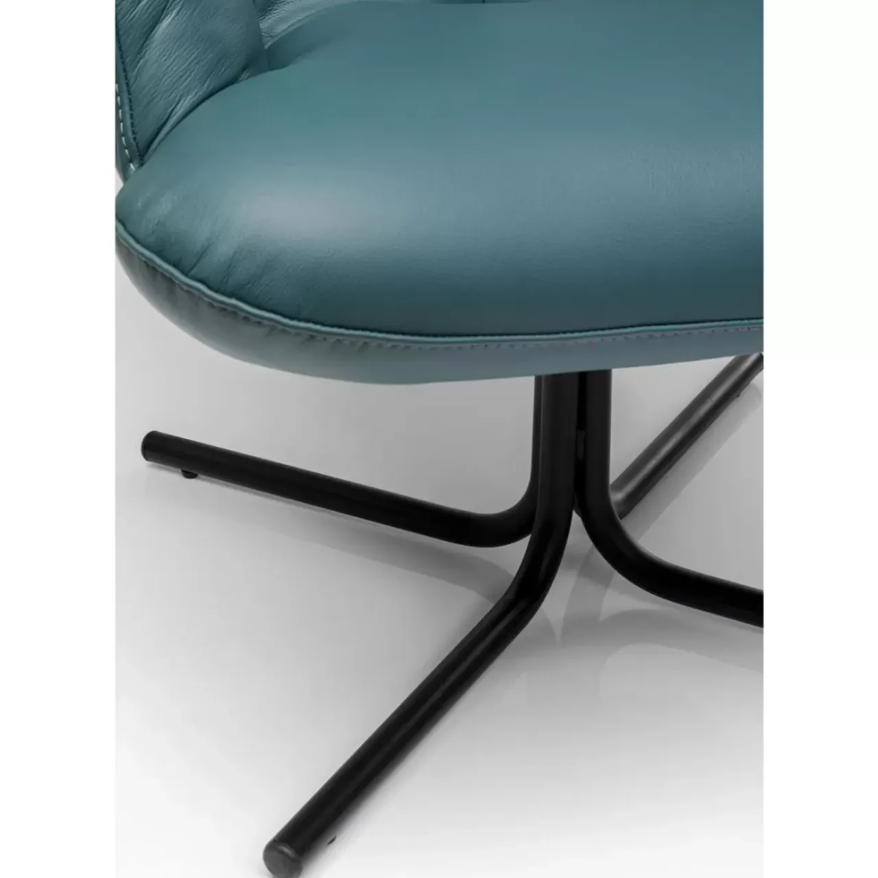 Sessel-KARE Design Drehsessel Oscar Leder Blau