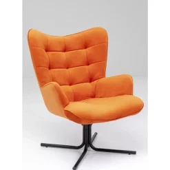 Sessel-KARE Design Drehsessel Oscar Velvet Orange