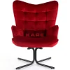 Sessel-KARE Design Drehsessel Oscar Velvet Rot