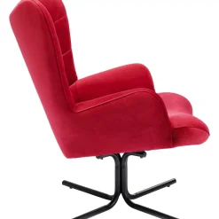 Sessel-KARE Design Drehsessel Oscar Velvet Rot