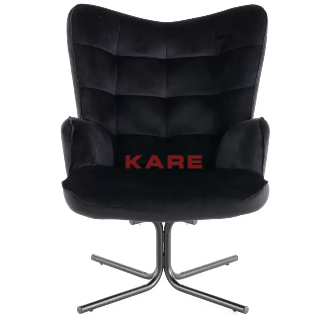 Sessel-KARE Design Drehsessel Oscar Velvet Schwarz