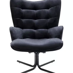 Sessel-KARE Design Drehsessel Oscar Velvet Schwarz