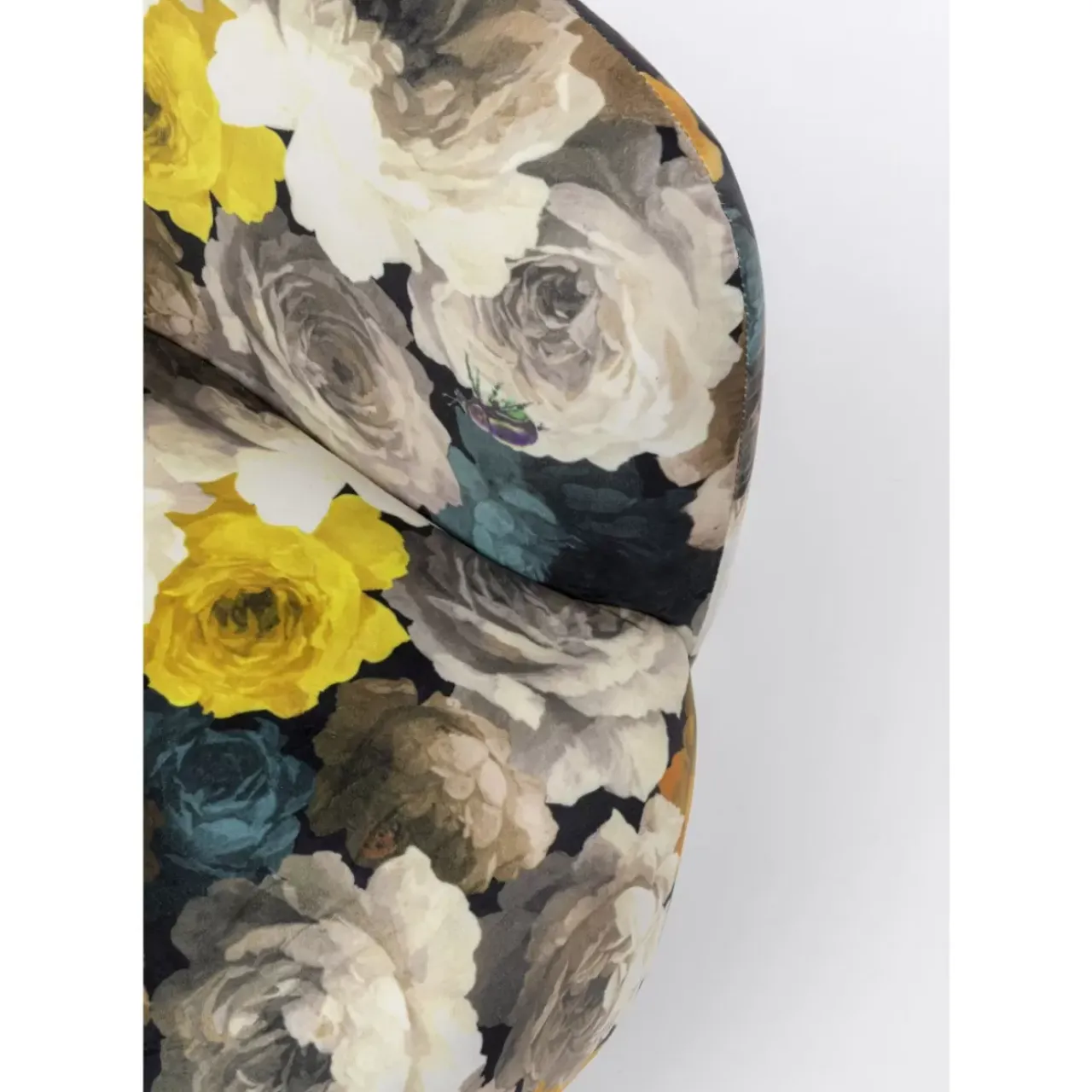 Sessel-KARE Design Drehsessel Peony Flower Gelb