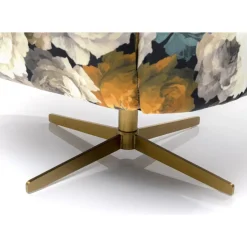 Sessel-KARE Design Drehsessel Peony Flower Gelb