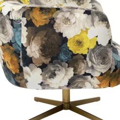 Sessel-KARE Design Drehsessel Peony Flower Gelb