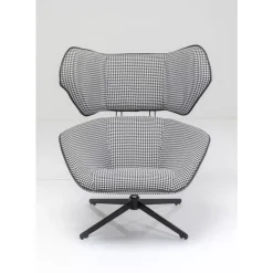 Sessel-KARE Design Drehsessel Toledo Schwarz Weiss