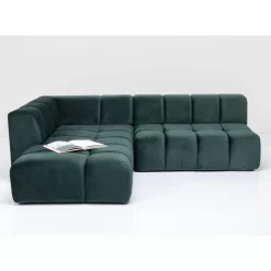 Sofas & Couches-KARE Design Ecksofa Belami Velvet Dunkelgrun Links 265Cm