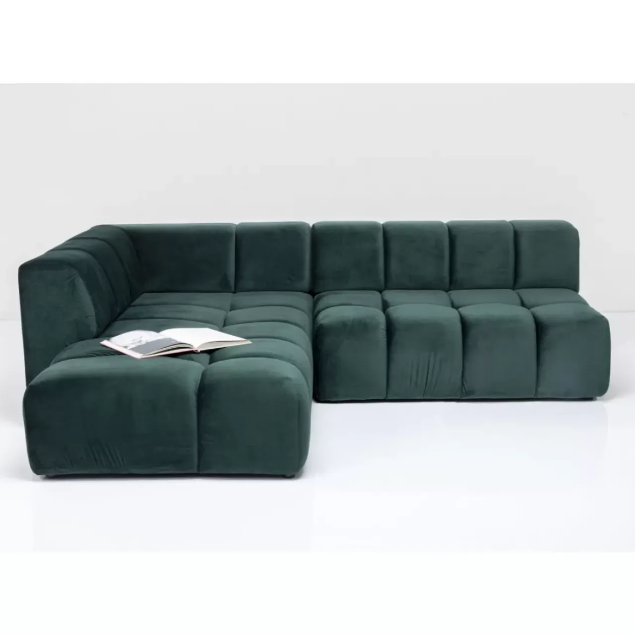Sofas & Couches-KARE Design Ecksofa Belami Velvet Dunkelgrun Links 265Cm