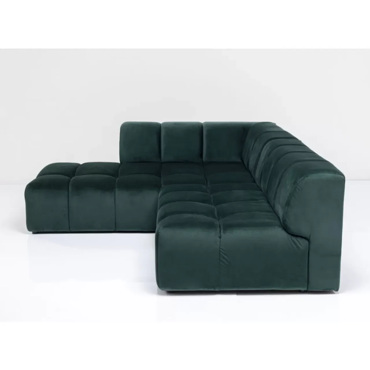 Sofas & Couches-KARE Design Ecksofa Belami Velvet Dunkelgrun Links 265Cm