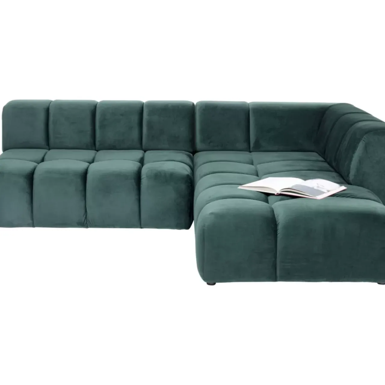 Sofas & Couches-KARE Design Ecksofa Belami Velvet Dunkelgrun Rechts 265Cm