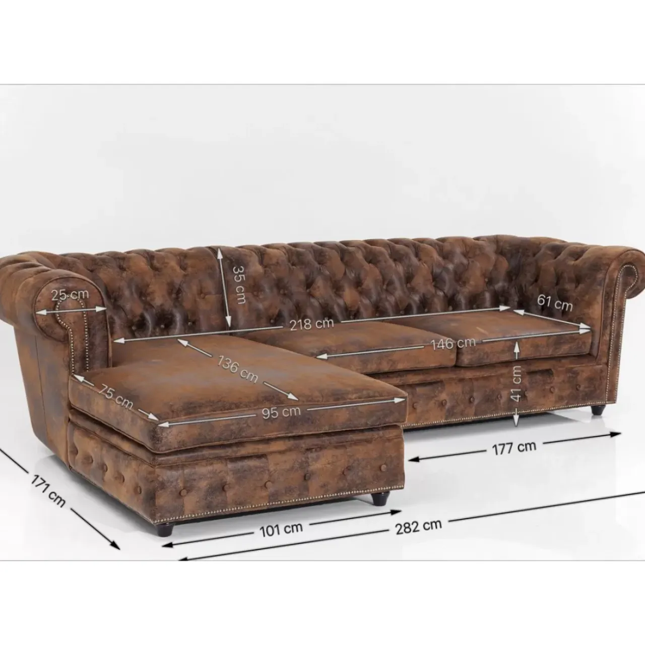 Sofas & Couches-KARE Design Ecksofa Cambridge Vintage Smart L