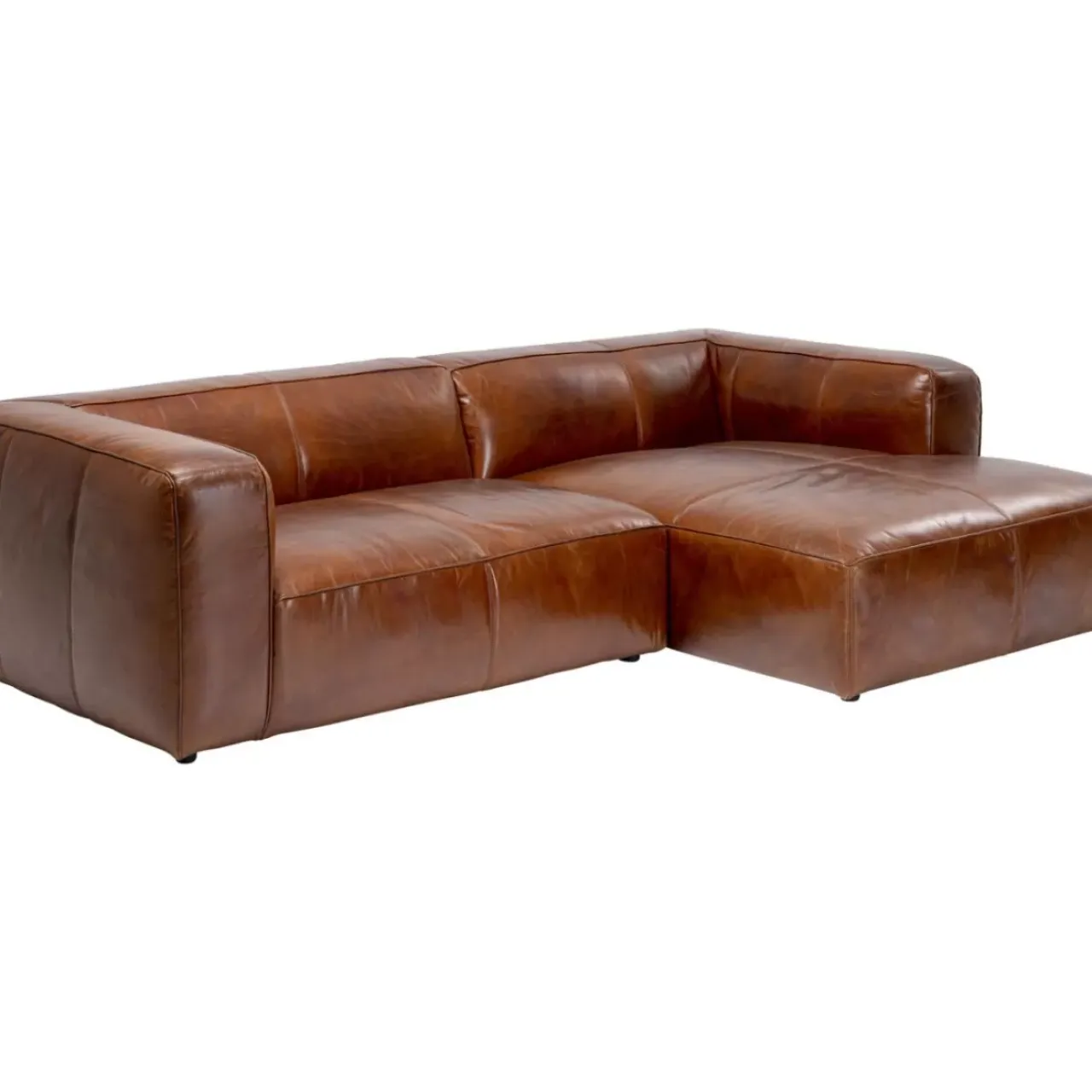 Sofas & Couches-KARE Design Ecksofa Cubetto Leder Braun