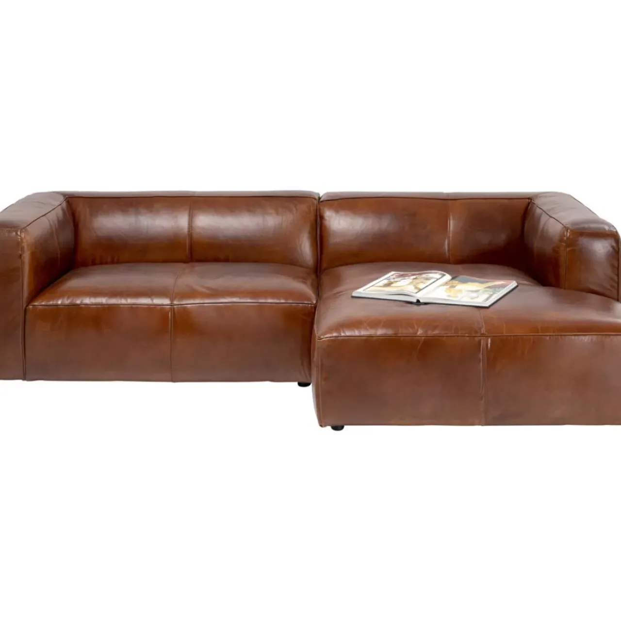Sofas & Couches-KARE Design Ecksofa Cubetto Leder Braun