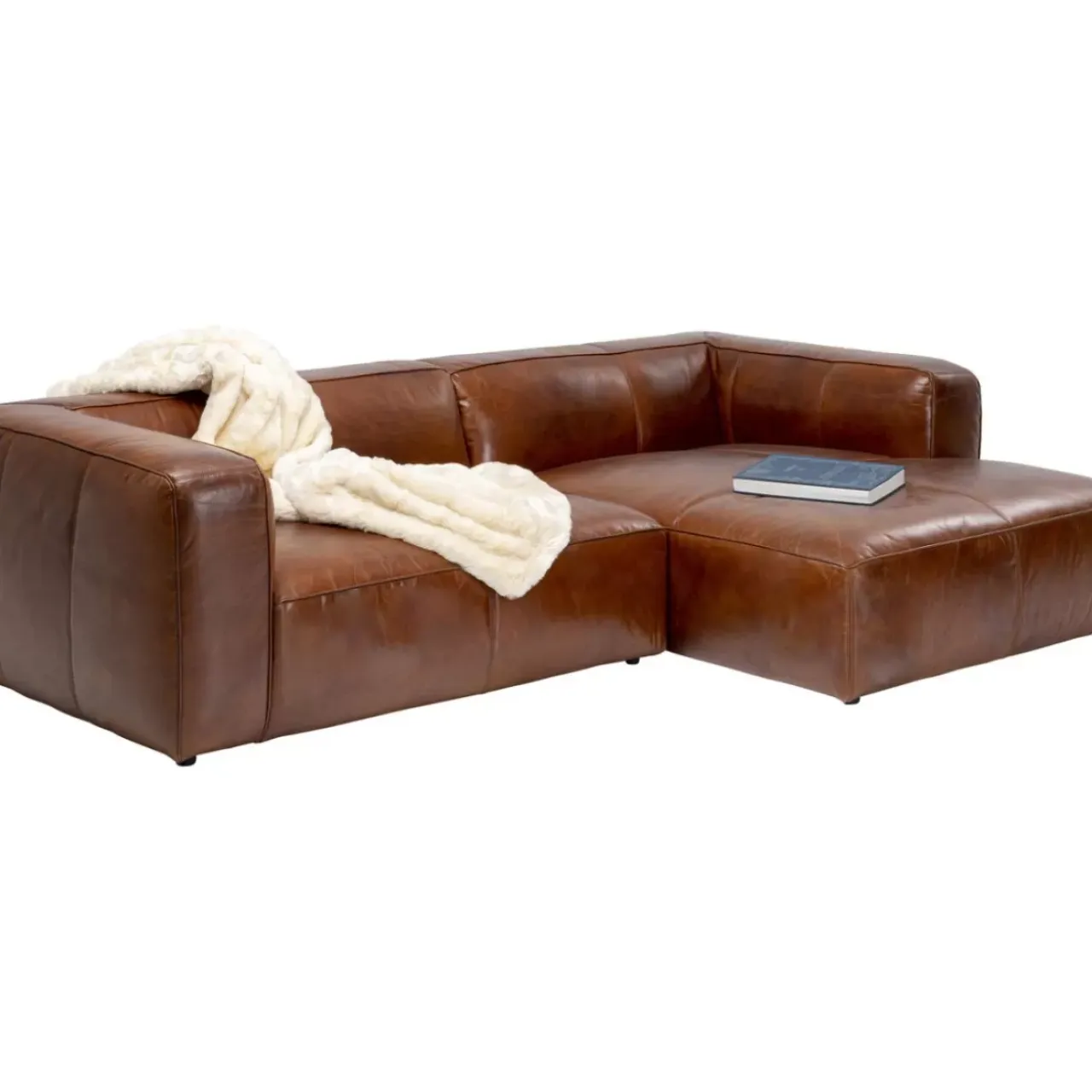 Sofas & Couches-KARE Design Ecksofa Cubetto Leder Braun