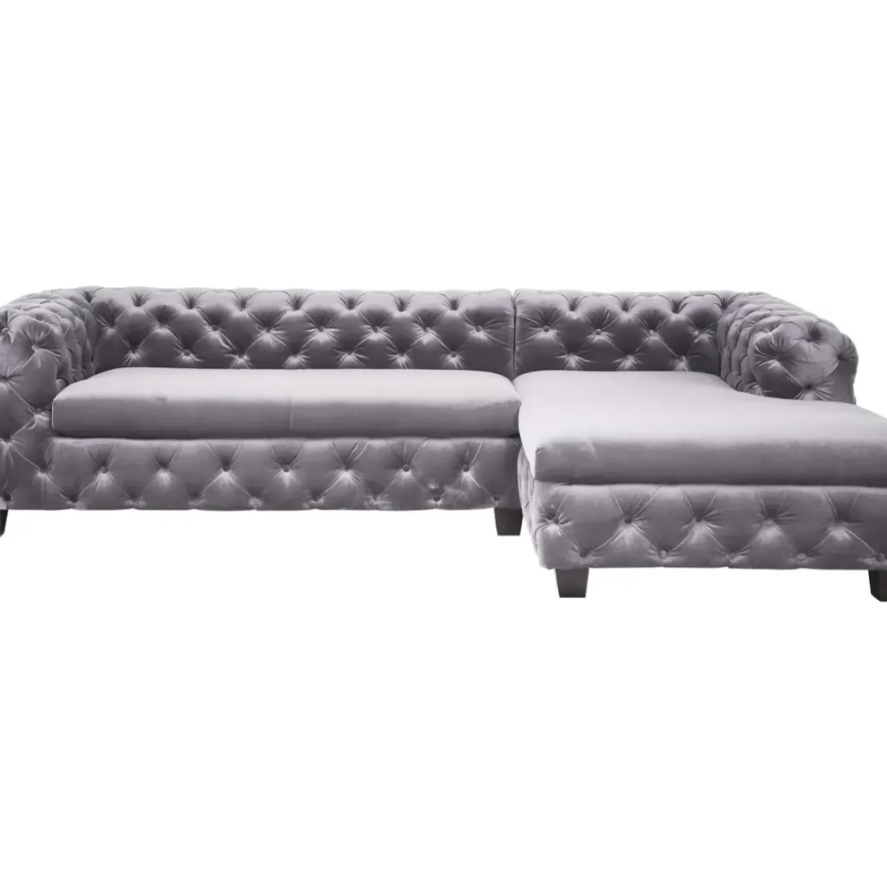 Sofas & Couches-KARE Design Ecksofa Desire Velvet Silbergrau R