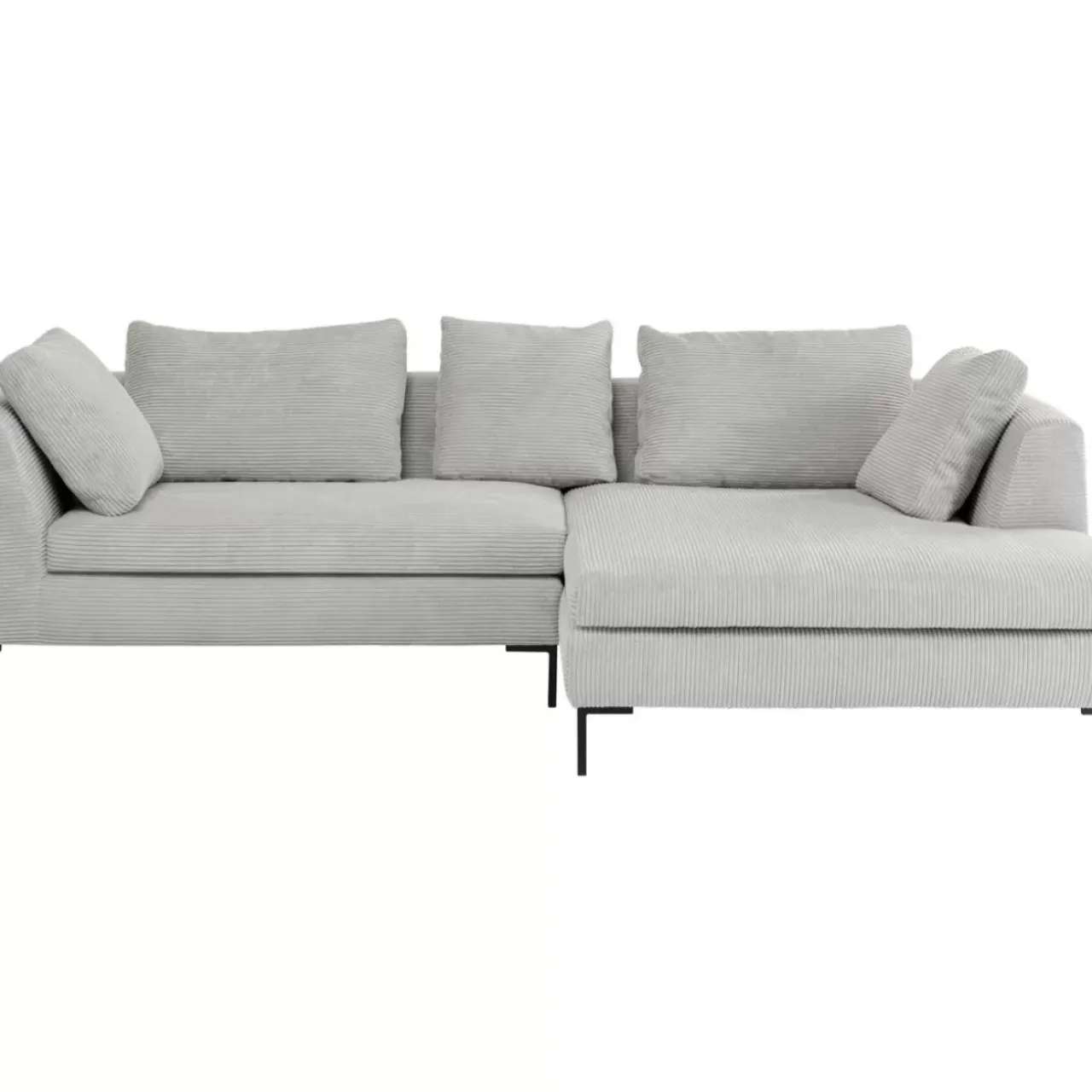 Sofas & Couches-KARE Design Ecksofa Gianni Cord Grau Rechts
