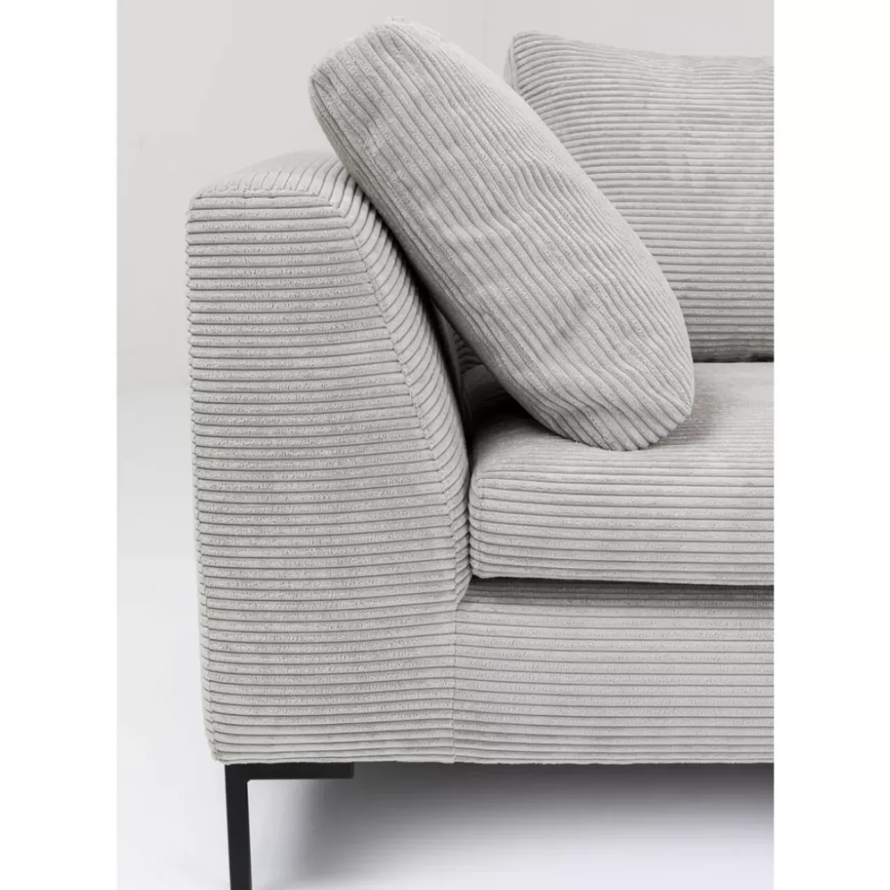 Sofas & Couches-KARE Design Ecksofa Gianni Cord Grau Rechts