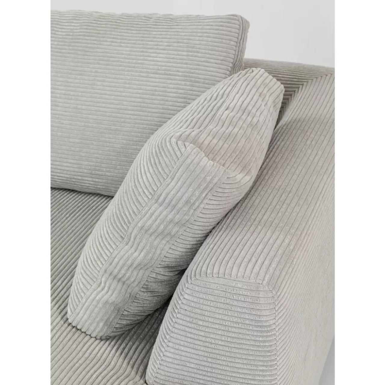 Sofas & Couches-KARE Design Ecksofa Gianni Cord Grau Rechts