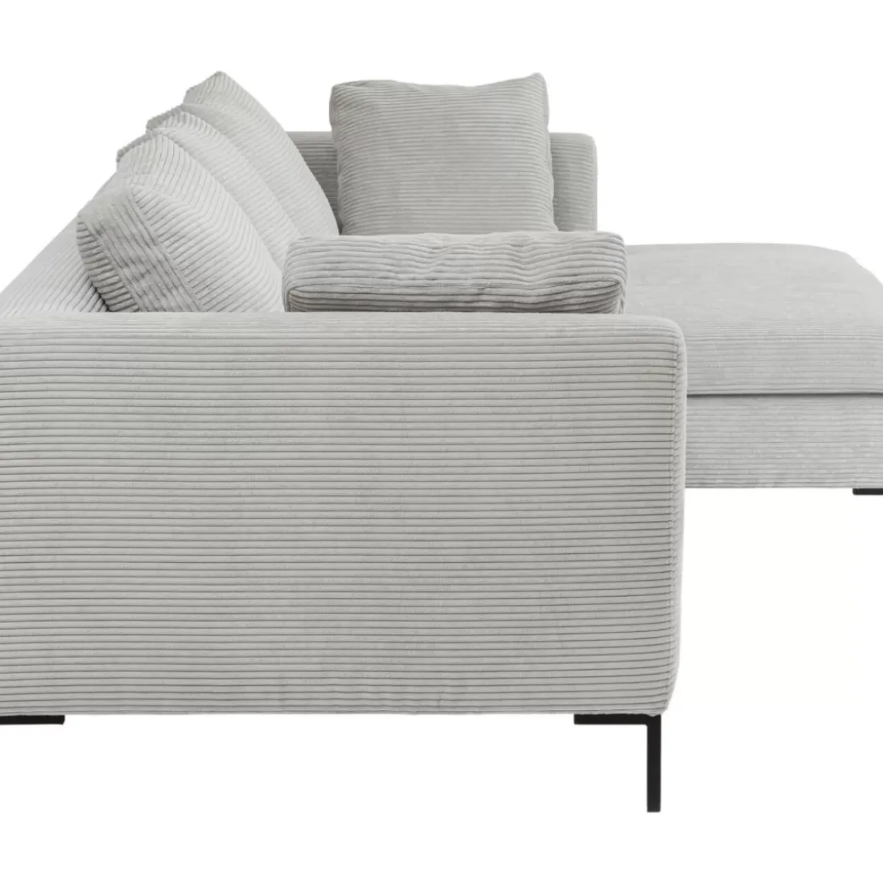 Sofas & Couches-KARE Design Ecksofa Gianni Cord Grau Rechts