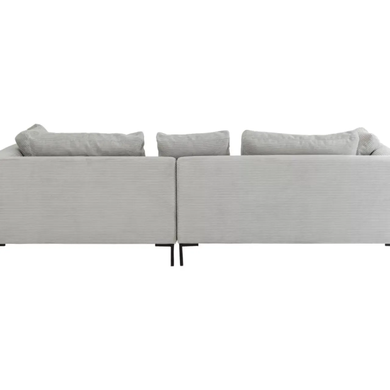 Sofas & Couches-KARE Design Ecksofa Gianni Cord Grau Rechts