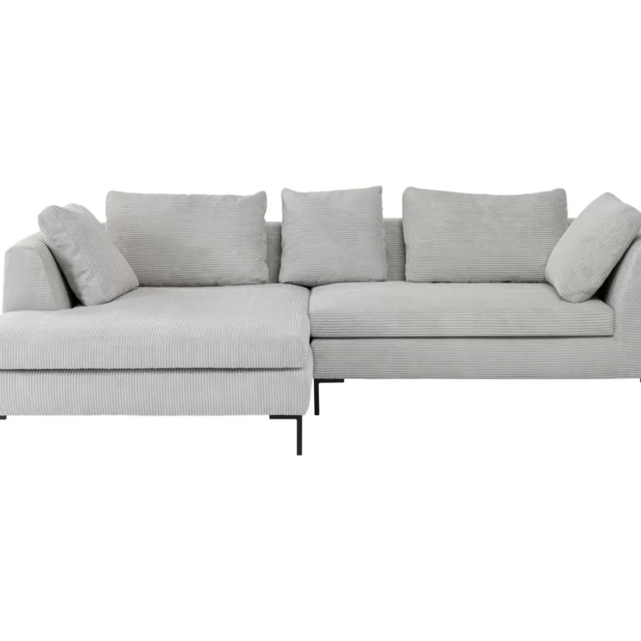 Sofas & Couches-KARE Design Ecksofa Gianni Cord Grau Links