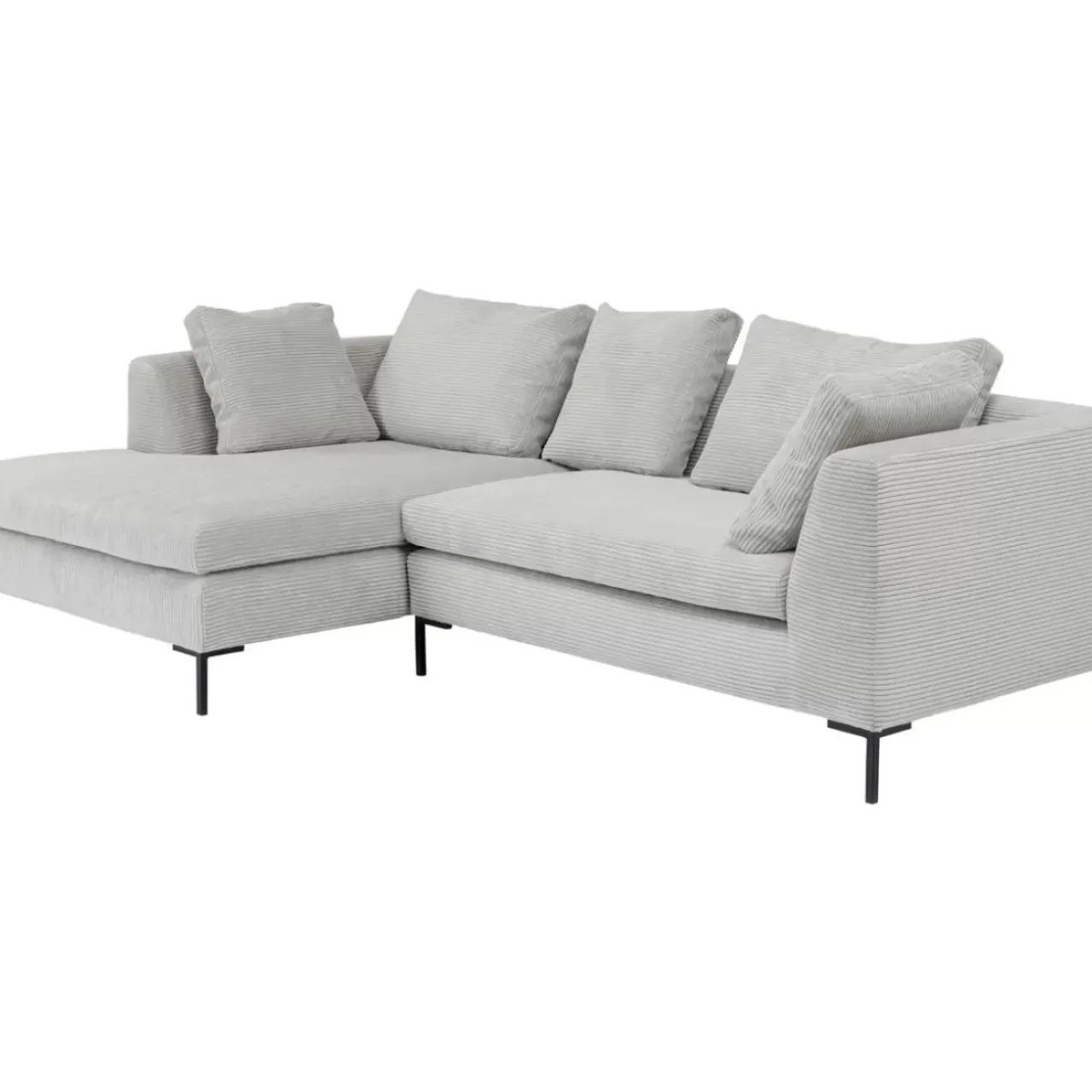 Sofas & Couches-KARE Design Ecksofa Gianni Cord Grau Links