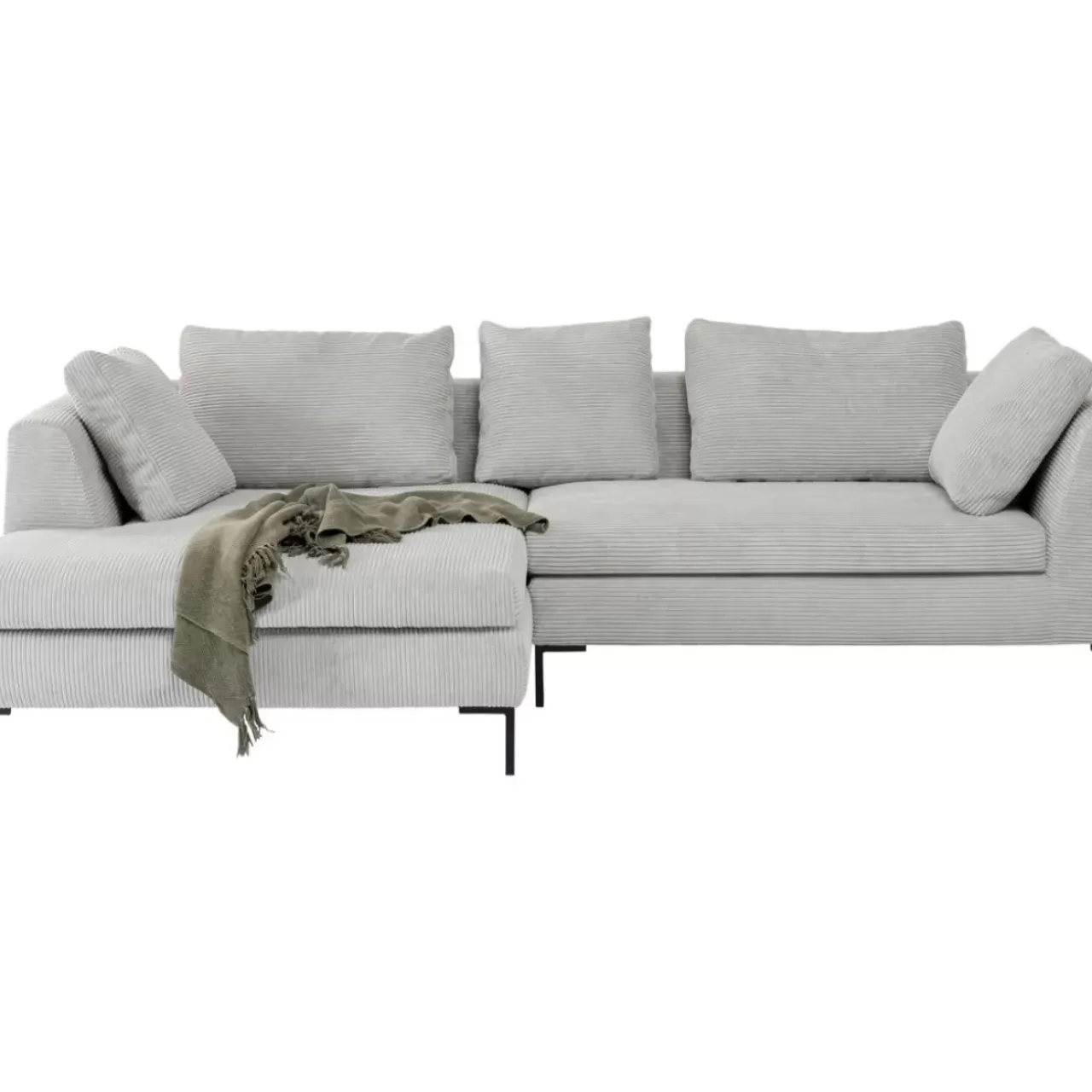 Sofas & Couches-KARE Design Ecksofa Gianni Cord Grau Links