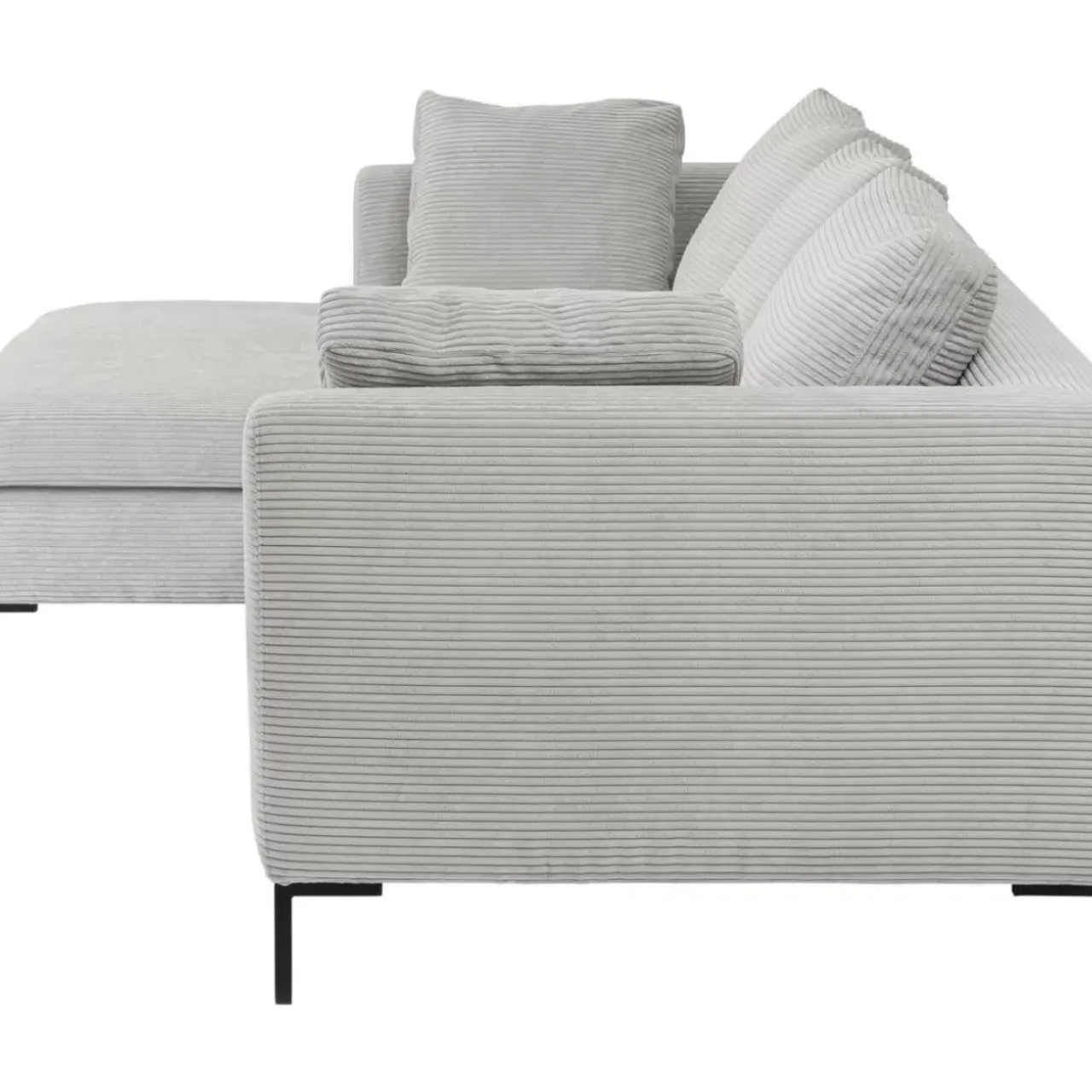 Sofas & Couches-KARE Design Ecksofa Gianni Cord Grau Links