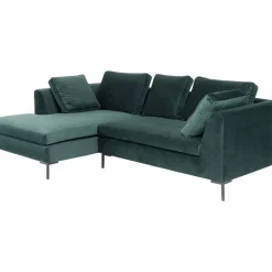 Sofas & Couches-KARE Design Ecksofa Gianni Small Velvet Dunkelgrun Links