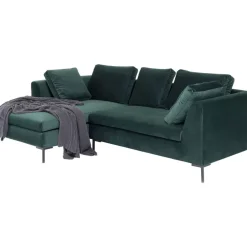 Sofas & Couches-KARE Design Ecksofa Gianni Small Velvet Dunkelgrun Links