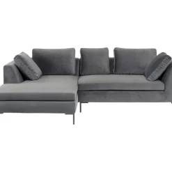 Sofas & Couches-KARE Design Ecksofa Gianni Small Velvet Grau Links