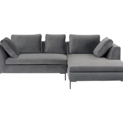 Sofas & Couches-KARE Design Ecksofa Gianni Small Velvet Grau Rechts