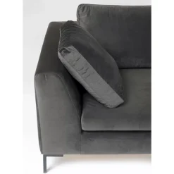 Sofas & Couches-KARE Design Ecksofa Gianni Small Velvet Grau Rechts
