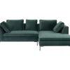 Sofas & Couches-KARE Design Ecksofa Gianni Small Velvet Dunkelgrun Rechts