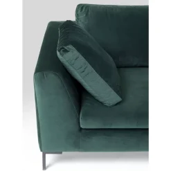Sofas & Couches-KARE Design Ecksofa Gianni Small Velvet Dunkelgrun Rechts