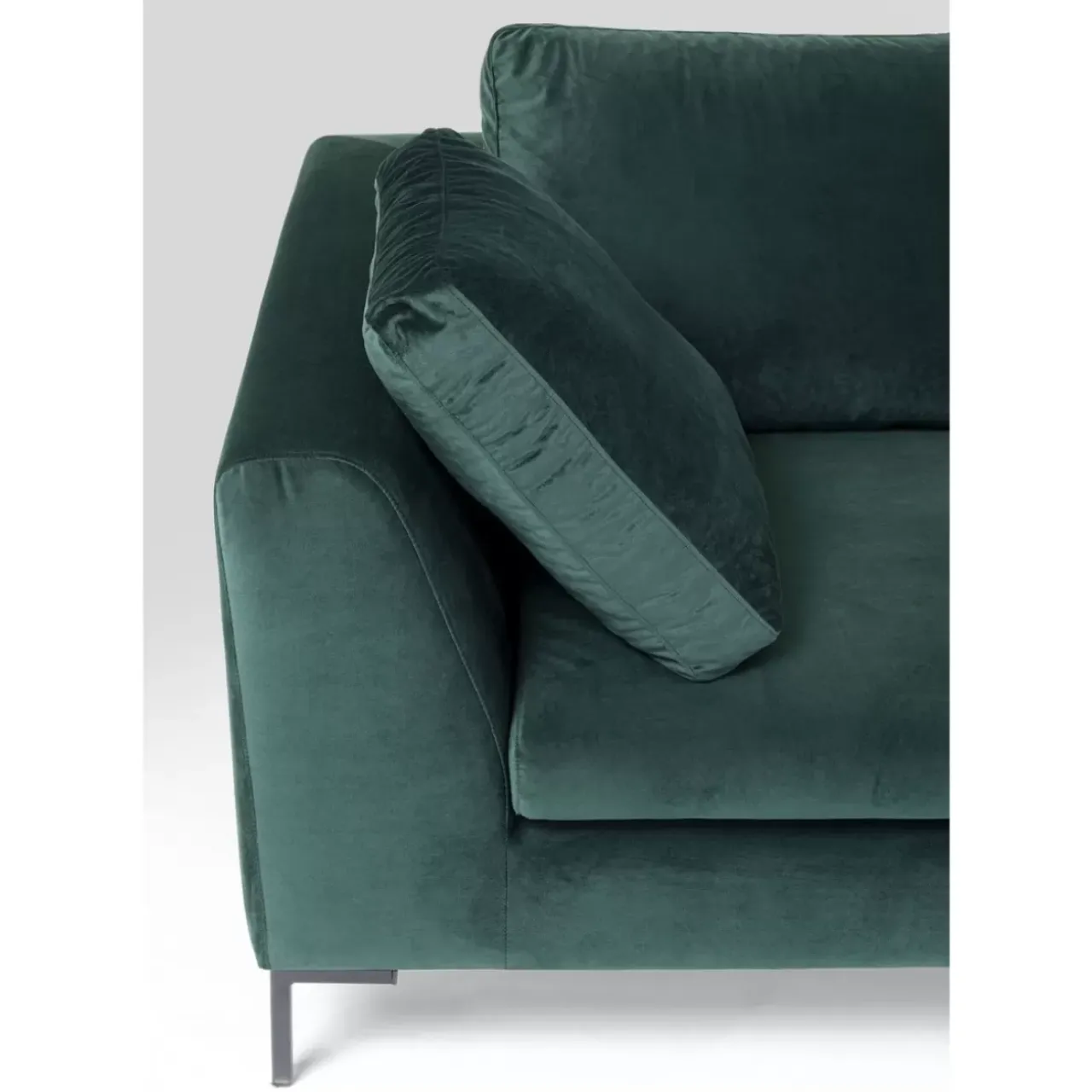 Sofas & Couches-KARE Design Ecksofa Gianni Small Velvet Dunkelgrun Rechts
