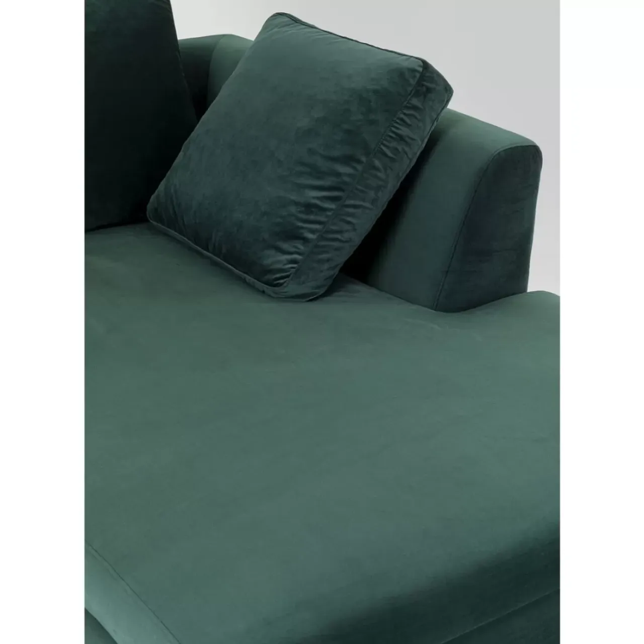 Sofas & Couches-KARE Design Ecksofa Gianni Small Velvet Dunkelgrun Rechts