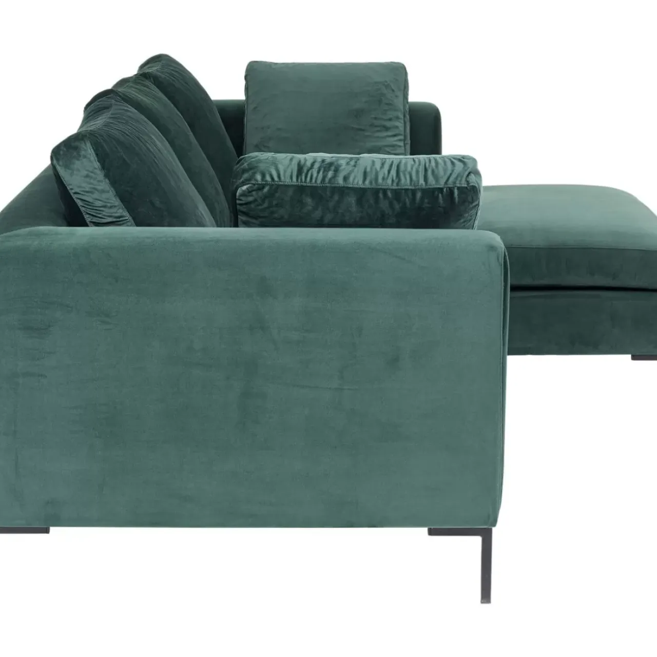 Sofas & Couches-KARE Design Ecksofa Gianni Small Velvet Dunkelgrun Rechts