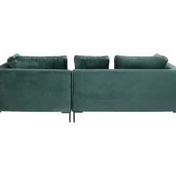 Sofas & Couches-KARE Design Ecksofa Gianni Small Velvet Dunkelgrun Rechts