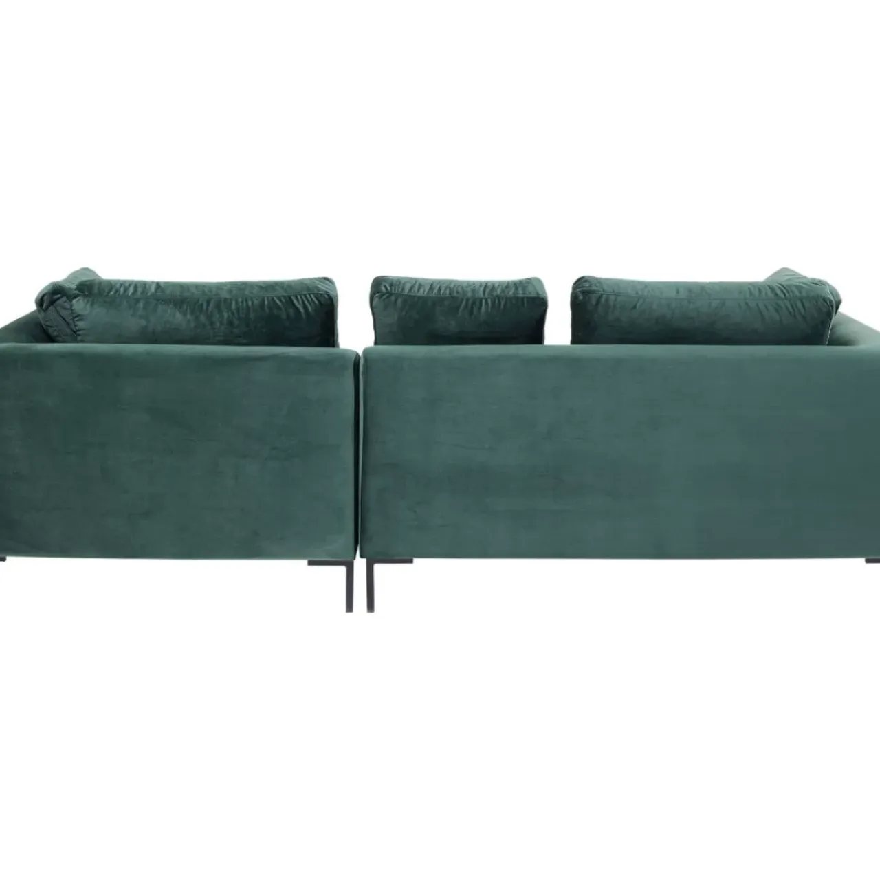 Sofas & Couches-KARE Design Ecksofa Gianni Small Velvet Dunkelgrun Rechts