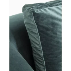 Sofas & Couches-KARE Design Ecksofa Gianni Velvet Dunkelgrun Links Schwarz
