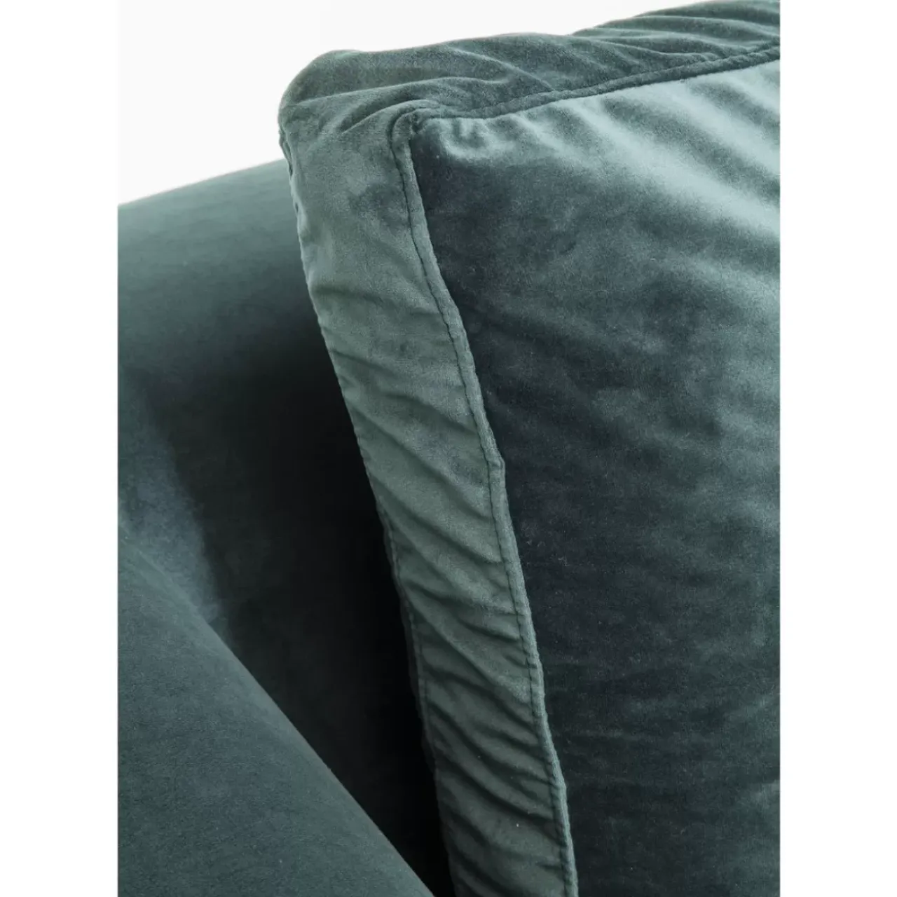 Sofas & Couches-KARE Design Ecksofa Gianni Velvet Dunkelgrun Links Schwarz