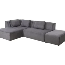 Sofas & Couches-KARE Design Ecksofa Infinity Ottomane Cord Grau Links
