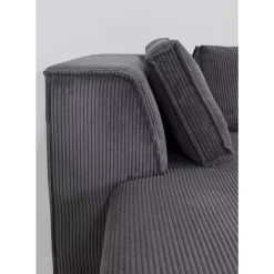 Sofas & Couches-KARE Design Ecksofa Infinity Ottomane Cord Grau Links