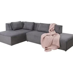 Sofas & Couches-KARE Design Ecksofa Infinity Ottomane Cord Grau Links